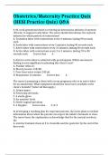 Obstetrics&sol;Maternity Practice Quiz &lpar;HESI Practice Quiz&rpar; Q&A