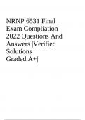NRNP 6531 Final Exam Compliation 2022 Questions And Answers |Verified Solutions Graded A+