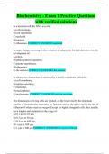 Biochemistry - Exam 1 Practice Questions with verified solutions