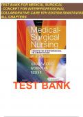 TEST BANK FOR MEDICAL SURGICAL :CONCEPTS FOR INTERPROFFESSIONAL COLLABORATIVE CARE 9TH EDITION IGNATAVICIUS ALL CHAPTERS