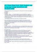 ATI TEAS PRACTICE TEST English and Language Usage Questions and Answers 2023