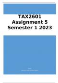 TAX2601 Assignment 5 Semester 1 2023 