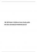 NR 508 PHARM MIDTERM STUDY GUIDE (Version 2), NR 508: ADVANCED PHARMACOLOGY, Chamberlain College of Nursing