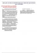 HESI RN QUESTIONS and ANSWERS      ADVANCED PATHOPHYSIOLOGY