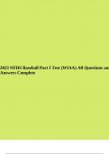2023 NFHS Baseball Part I Test (WIAA) All Questions and Answers Complete. 