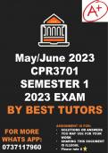 CPR3701 Exam solutions 2023 (corrections)
