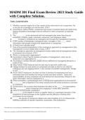 MADM 301 Final Exam Review 2023 Study Guide with Complete Solution&period;