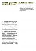 HESI RN QUESTIONS and ANSWERS 2023-2024 PATHOPHYSIOLOGY&period;