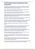 CTS Practice Exam Questions And Answers&excl;&excl;