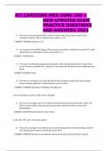 ATI CAPSTONE MED SURG 100 + NEW UPDATED EXAM PRACTICE QUESTIONS AND ANSWERS 2023