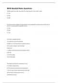 NFHS Baseball Rules QUESTIONS AND ANSWERS GARUNTEE 100&percnt; SUCCESS