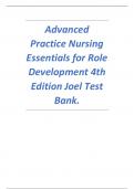 Advanced Practice Nursing Essentials for Role Development 4th Edition Joel Test Bank&period;&period;pdf