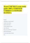 Texas CSR WKT exam study guide 100% VERIFIED CORRECT ANSWERS RATED A