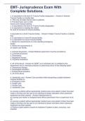 EMT- Jurisprudence Exam With Complete Solutions&period;