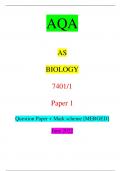 AQA AS BIOLOGY 7401&sol;1 Paper 1 Question Paper &plus; Mark scheme &lbrack;MERGED&rsqb; June 2022