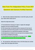 State Farm Fire Independent Policy Exam 2023 Questions and Answers&lbrace;Verified Answers&rcub;