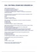 CUL 129 FINAL EXAM 2023 GRADED A&plus;