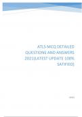 ATLS MCQ DETAILED QUESTIONS AND ANSWERS 2021(LATEST UPDATE 100% SATIFIED).