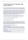 Court Procedure Paper 1 Questions with Correct Answers&period; 