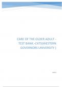Care of The Older Adult -TEST BANK.-C475(Western Governors University ).