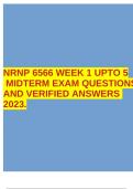 NRNP 6566 WEEK 1 UPTO 5 MIDTERM EXAM QUESTIONSAND VERIFIED ANSWERS 2023&period;