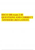 HSCO 508 exam 2 40 QUESTIONS AND CORRECT ANSWERS 2023 LATEST.