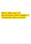 HSCO 508 exam 2 40 QUESTIONS AND CORRECT ANSWERS 2023 LATEST&period;