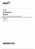 AQA GCSE GEOGRAPHY PAPER 1 MARK SCHEME JUNE 2022 