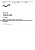 AQA A-Level Economics Paper 3 Mark Scheme 2022