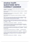 shadow health QUESTIONS WITH CORRECT ANSWER 
