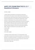 AAPC CPC EXAM PRACTICE D, E, F Questions & Answers