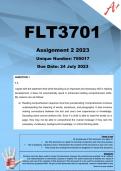 FLT3701 Assignment 2 (COMPLETE ANSWERS) 2023 - DUE 24 July 2023