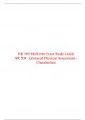 NR 509 Midterm Study Guide (Version 5), NR 509 Advanced physical assessment, Chamberlain