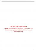 NR 509 Quiz 4 Midterm Exam (Version 1), NR 509 Advanced physical assessment, Chamberlain, Secure HIGHSCORE