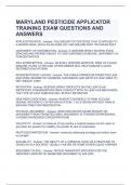  MARYLAND PESTICIDE APPLICATOR TRAINING EXAM QUESTIONS AND ANSWERS