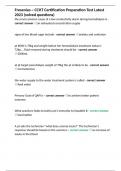 Fresenius ~ CCHT Certification Preparation Test Latest 2023 &lpar;solved questions&rpar;