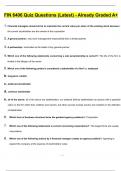 FIN 6406 Quiz Questions &lpar;Latest&rpar; - Already Graded A&plus;