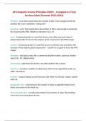 AP Computer Science Principles EXAM  Complete A&plus; Final Review Guide 