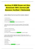Med-Surg II HESI Exam set One, Answered 100% Correct {All Answers Verified + Rationale}