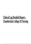 Clinical Log Detailed Report – Chamberlain College Of Nursing