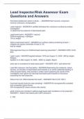 Lead Inspector&sol;Risk Assessor Exam Questions and Answers