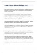 Paper 1 AQA A level Biology 2022