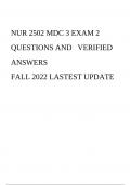 NUR 2502 MDC 3 EXAM 2 QUESTIONS AND VERIFIED ANSWERS FALL 2022 LASTEST UPDATE