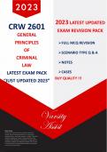 CRW2601 - CRIMINAL LAW -"2023" EXAM PACK(This is the latest exam pack) FULL MCQ AS WELL!!!