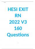 HESI EXIT RN 2022 V3 160 Questions