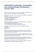 IAAP CPACC Certification&colon; Accessibility and Universal Design&sol;150 Questions &sol;Correct 100&percnt;IAAP CPACC Certification&colon; Accessibility and Universal Design&sol;150 Questions &sol;Correct 100&percnt;