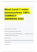 Nicet Level 1 water based systems 100% CORRECT ANSWERS 2023