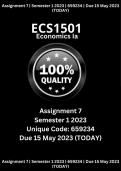 ECS1501 Assignment 7 Answers (659234) Semester 1 2023 DUE TODAY 15 May 2023