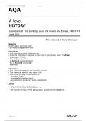 AQA A-level HISTORY Component 2F  JUNE 2022 QUESTION PAPER- The Sun King: Louis XIV, France and Europe, 1643–1715