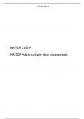 NR 509 Quiz 6, NR 509 Advanced physical assessment. Chamberlain